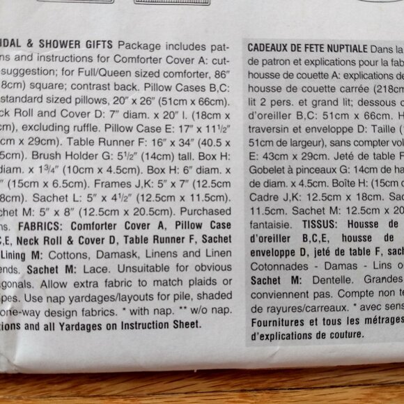 Vintage Vogue Duvet Cover Sewing Pattern Bridal Shower Gifts 9233 UNCUT - Picture 7 of 9